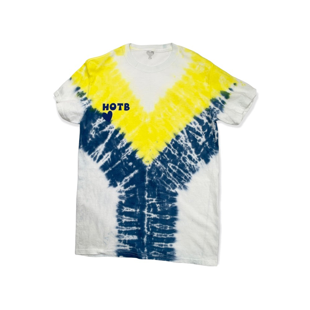 ‘HOTB’ Tie Dye Golden State Tee- Yellow-Blue