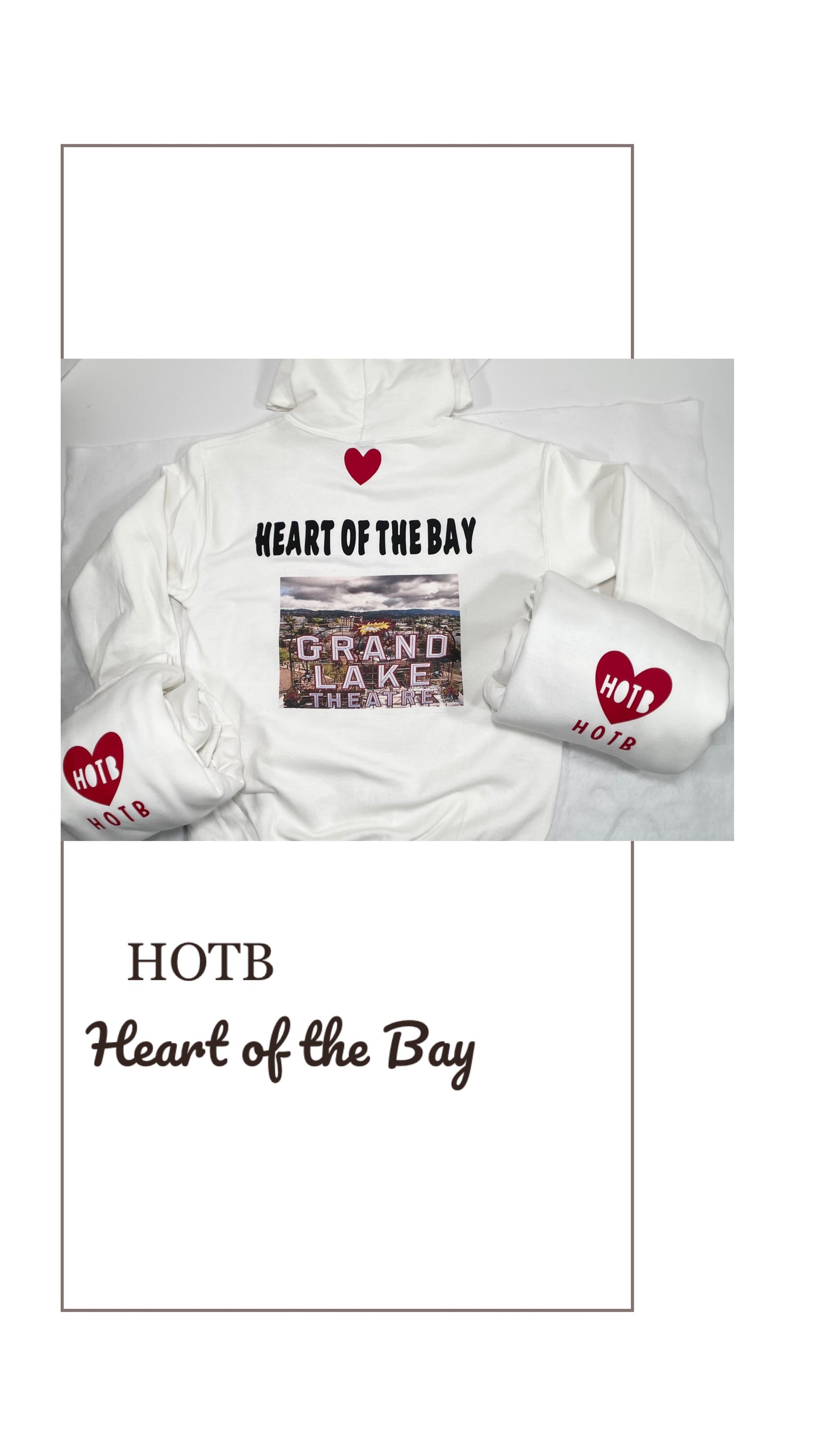 “Heart of the Bay’ Signature Grand Lake Hoodie- Red/White