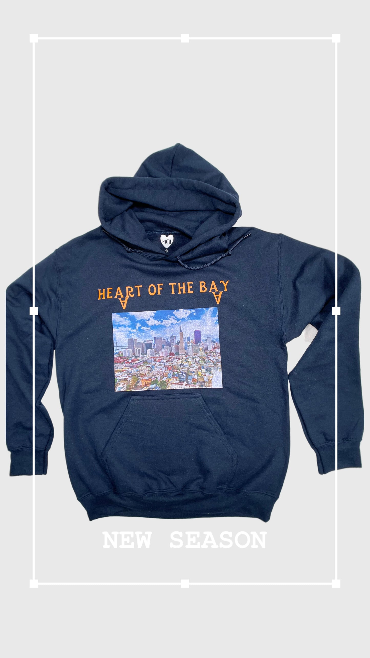 ‘Heart of the Bay’ Signature City Life Hoodie- Navy/Orange