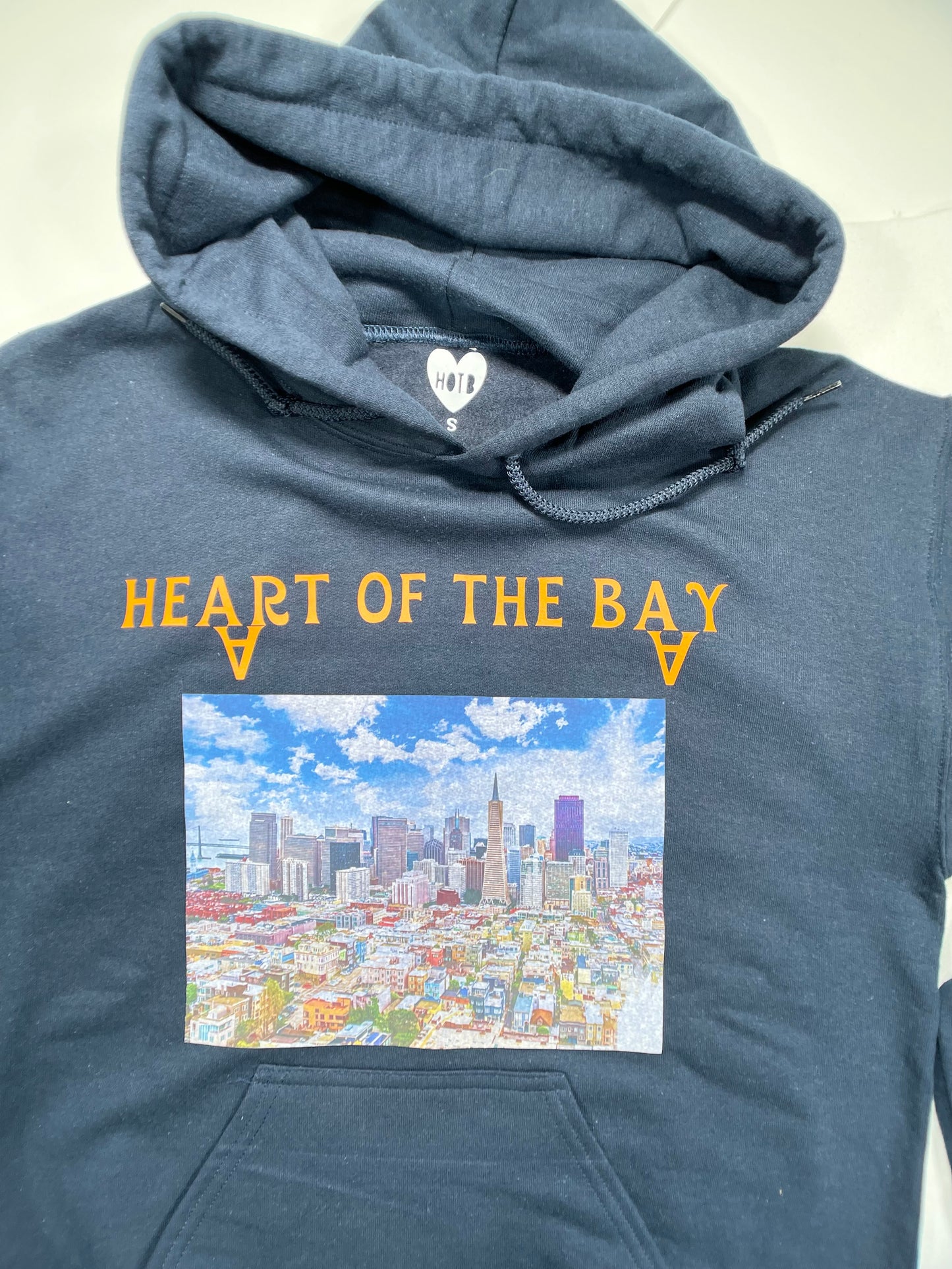 ‘Heart of the Bay’ Signature City Life Hoodie- Navy/Orange